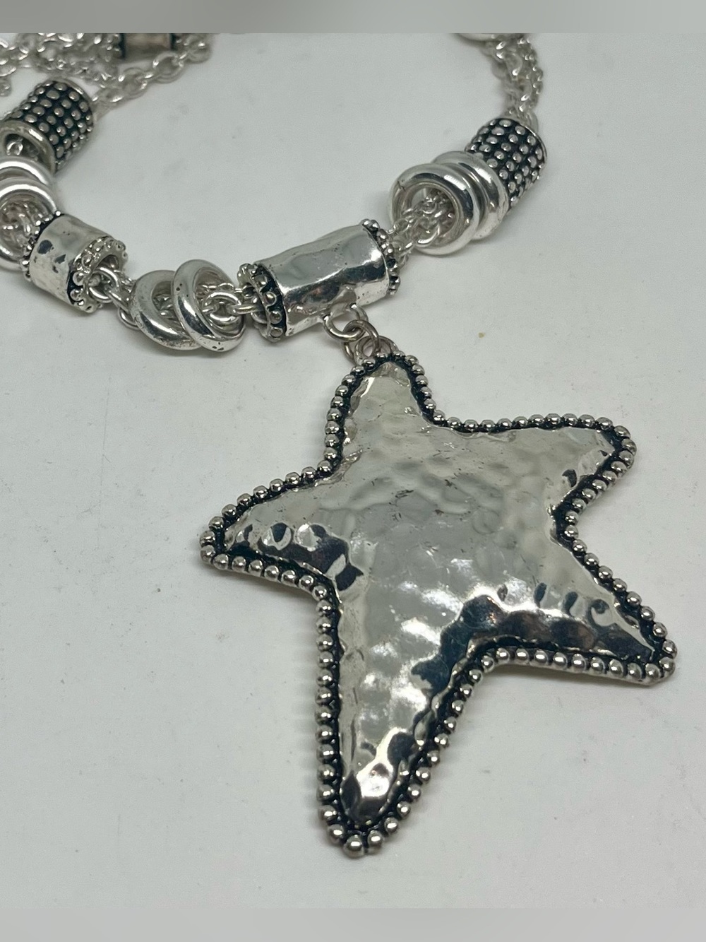 Hammered Starfish Pendant Necklace